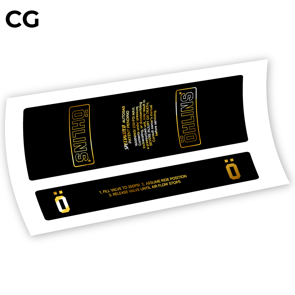 Ohlins STX22 Specialized 2015, Rear Shox Sticker Vinyl