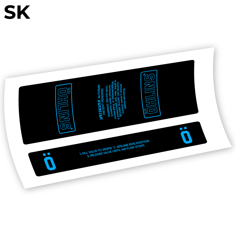 Ohlins STX22 Specialized 2015, Rear Shox Sticker Vinyl