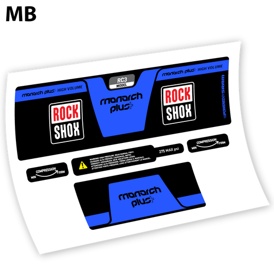 Aufkleber, Rock Shox Monarch Plus High Volume 2014, Rear Shox Sticker Vinyl