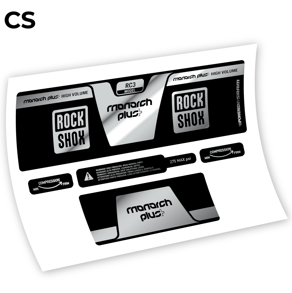 Aufkleber, Rock Shox Monarch Plus High Volume 2014, Rear Shox Sticker Vinyl
