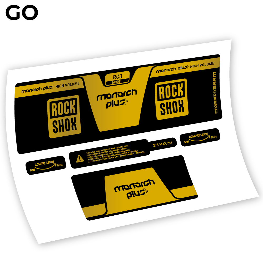 Aufkleber, Rock Shox Monarch Plus High Volume 2014, Rear Shox Sticker Vinyl
