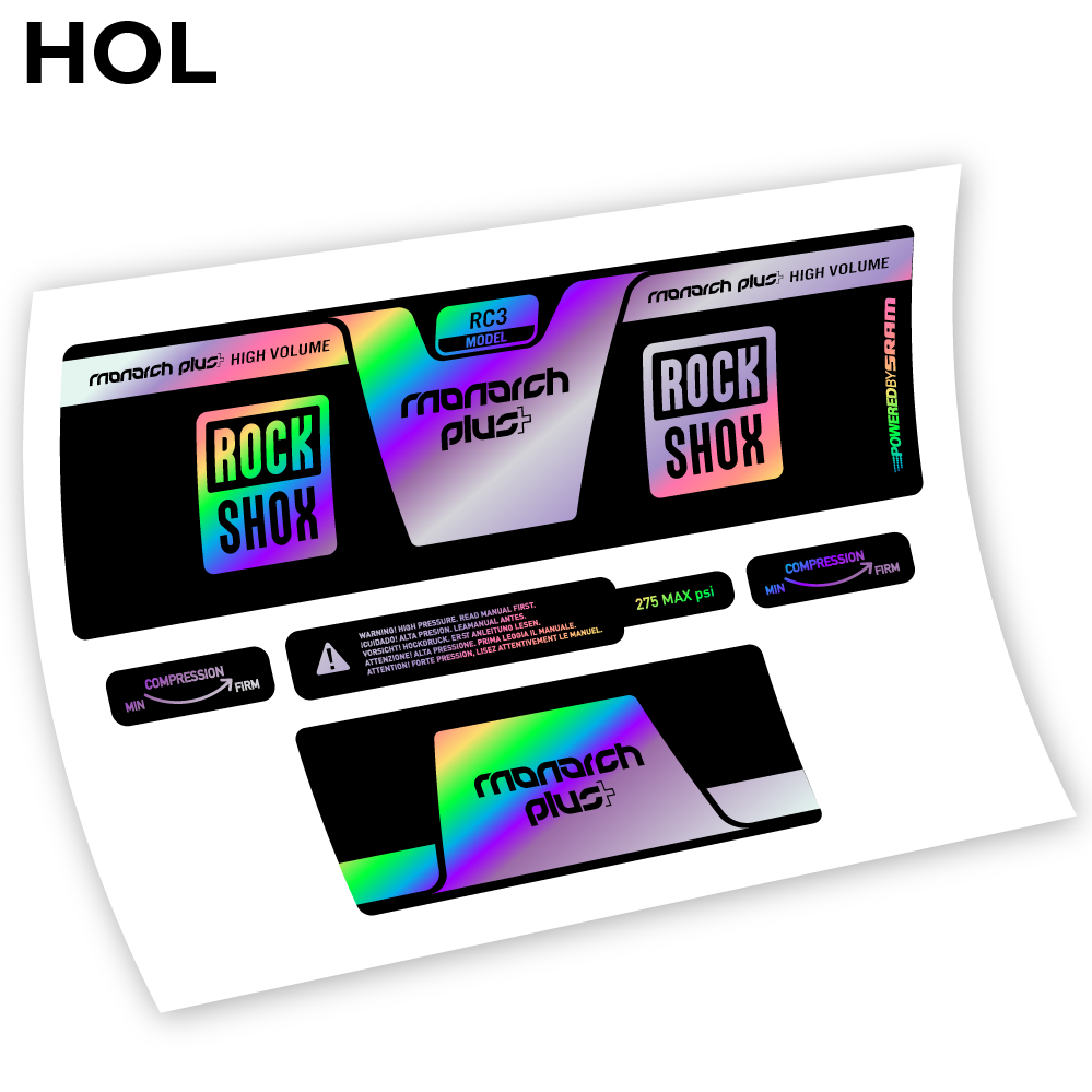 Aufkleber, Rock Shox Monarch Plus High Volume 2014, Rear Shox Sticker Vinyl
