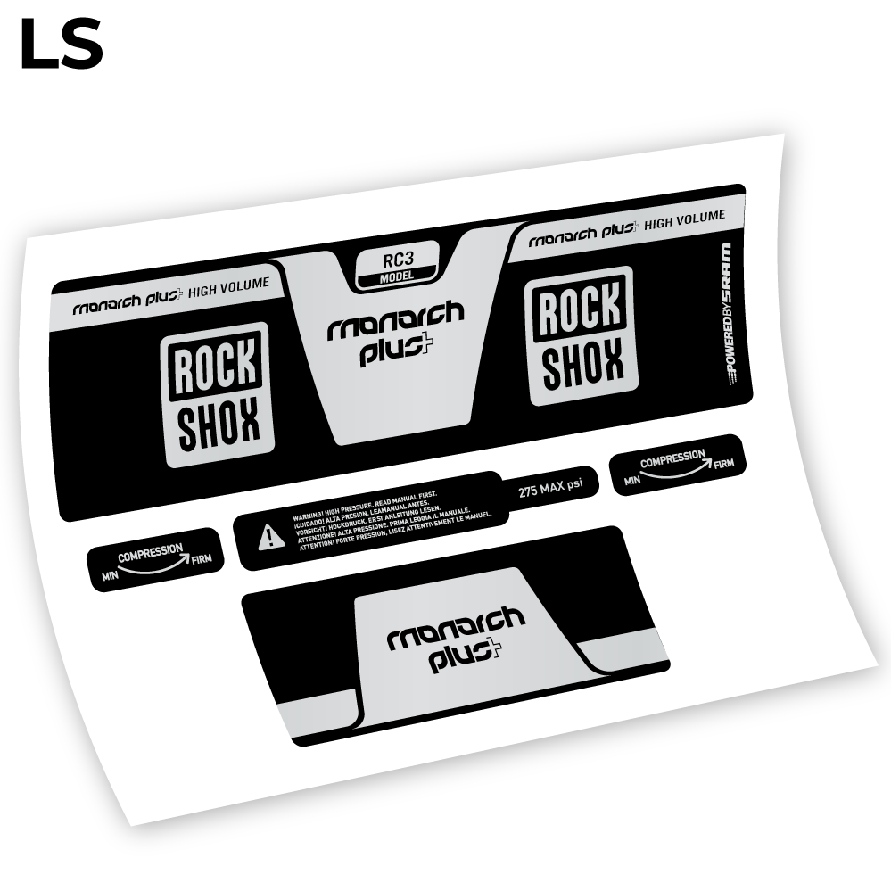 Aufkleber, Rock Shox Monarch Plus High Volume 2014, Rear Shox Sticker Vinyl