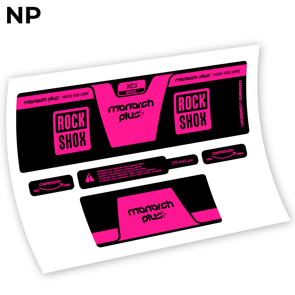 Aufkleber, Rock Shox Monarch Plus High Volume 2014, Rear Shox Sticker Vinyl