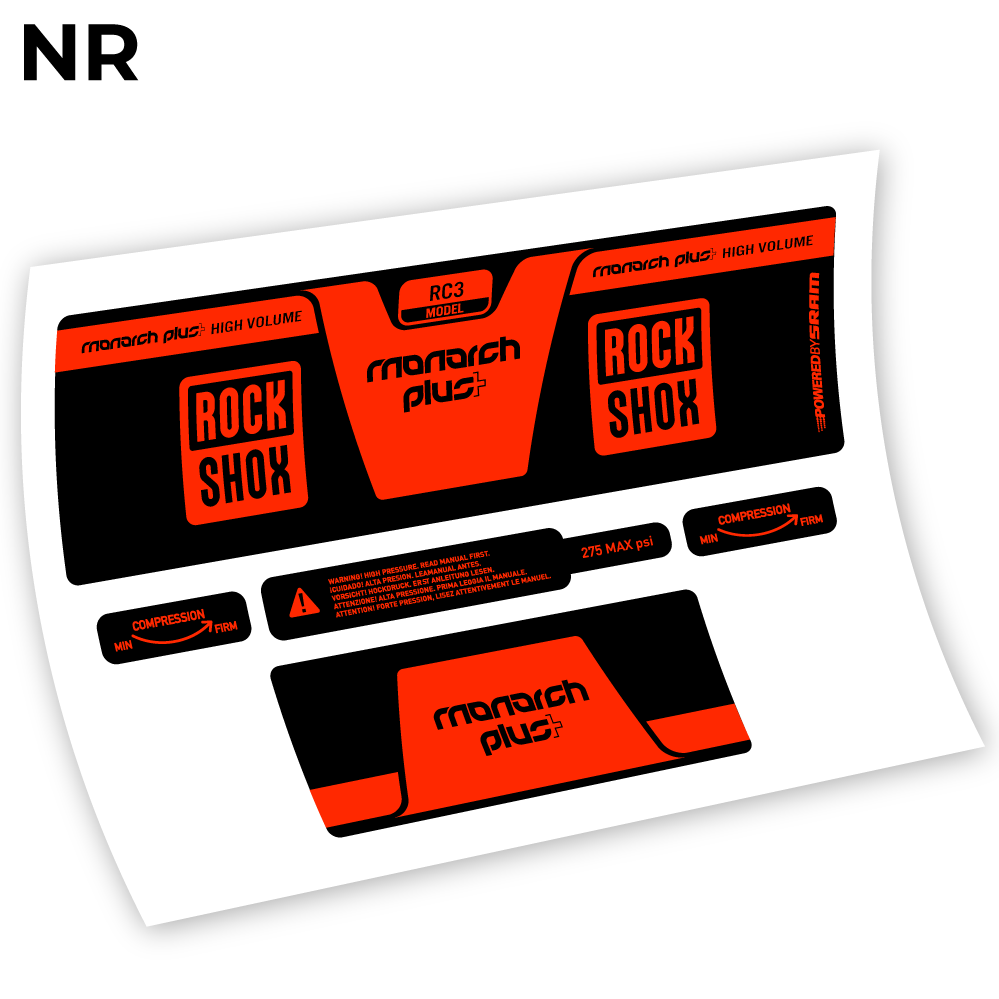 Aufkleber, Rock Shox Monarch Plus High Volume 2014, Rear Shox Sticker Vinyl