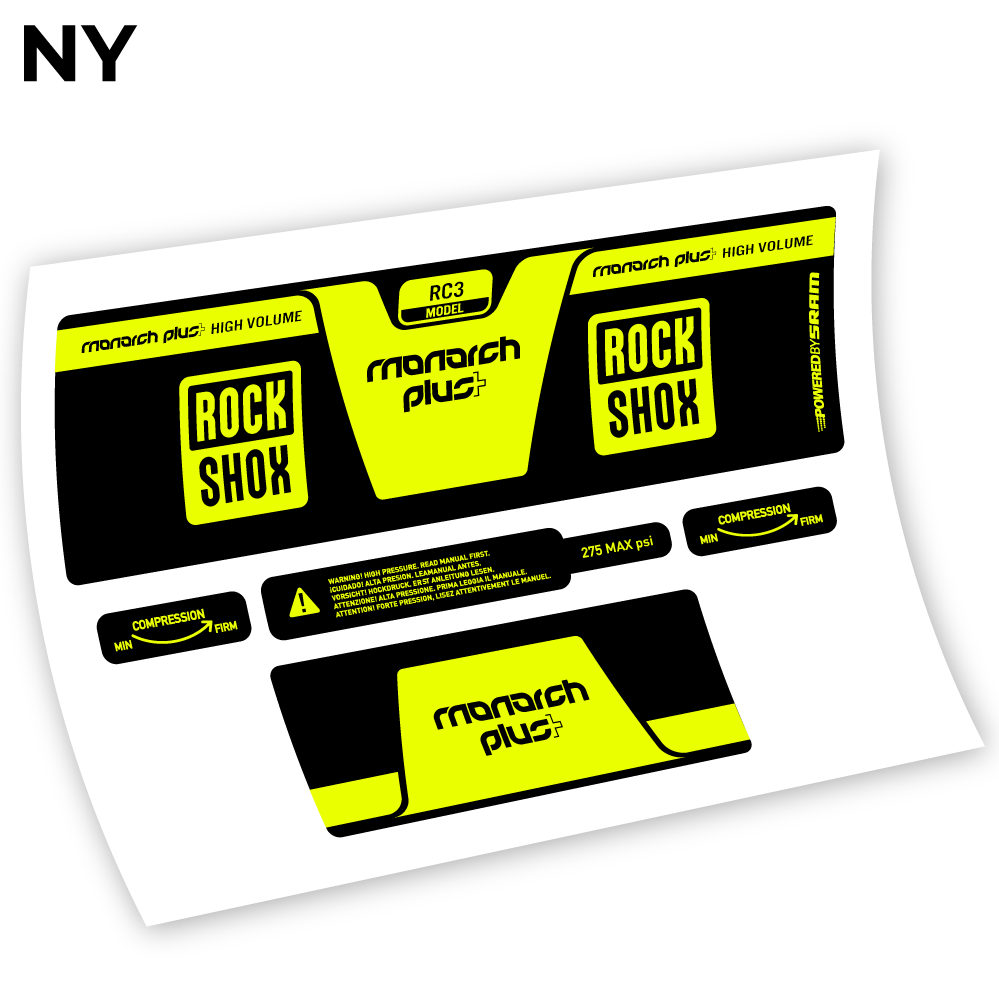 Aufkleber, Rock Shox Monarch Plus High Volume 2014, Rear Shox Sticker Vinyl