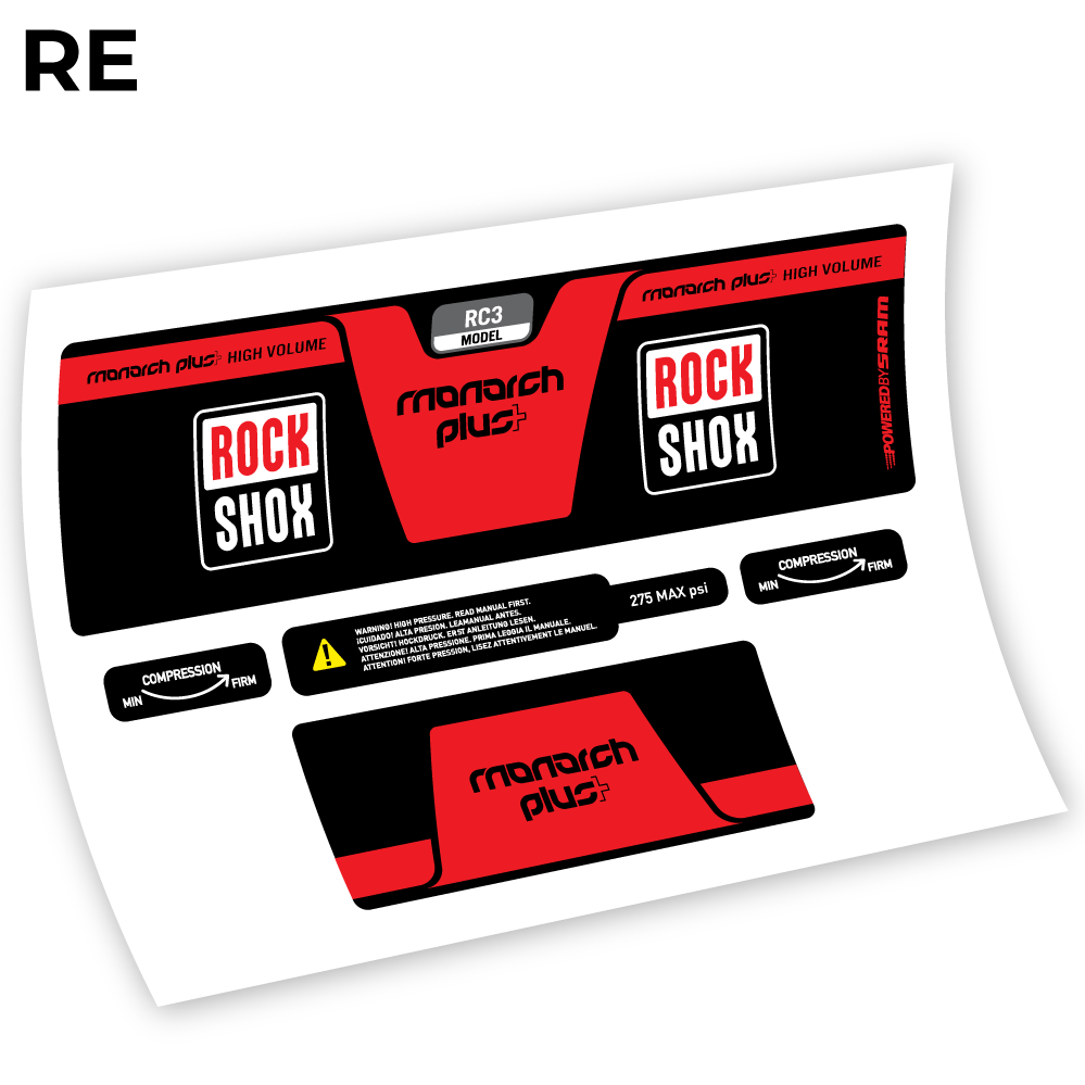 Aufkleber, Rock Shox Monarch Plus High Volume 2014, Rear Shox Sticker Vinyl