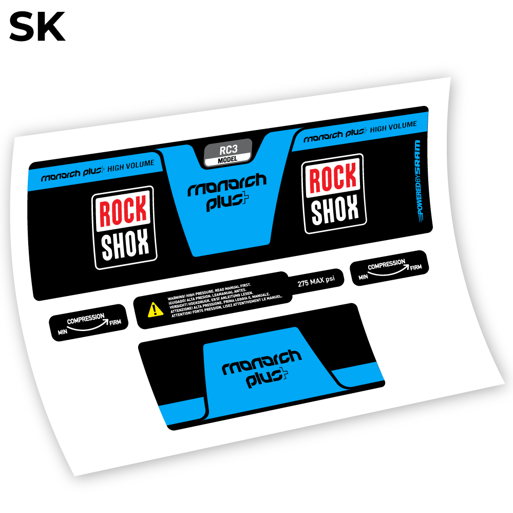 Aufkleber, Rock Shox Monarch Plus High Volume 2014, Rear Shox Sticker Vinyl