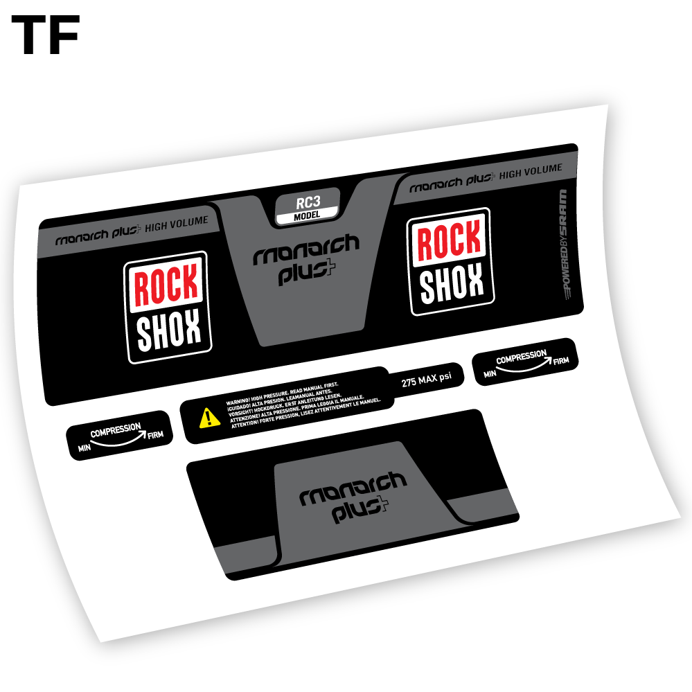 Aufkleber, Rock Shox Monarch Plus High Volume 2014, Rear Shox Sticker Vinyl