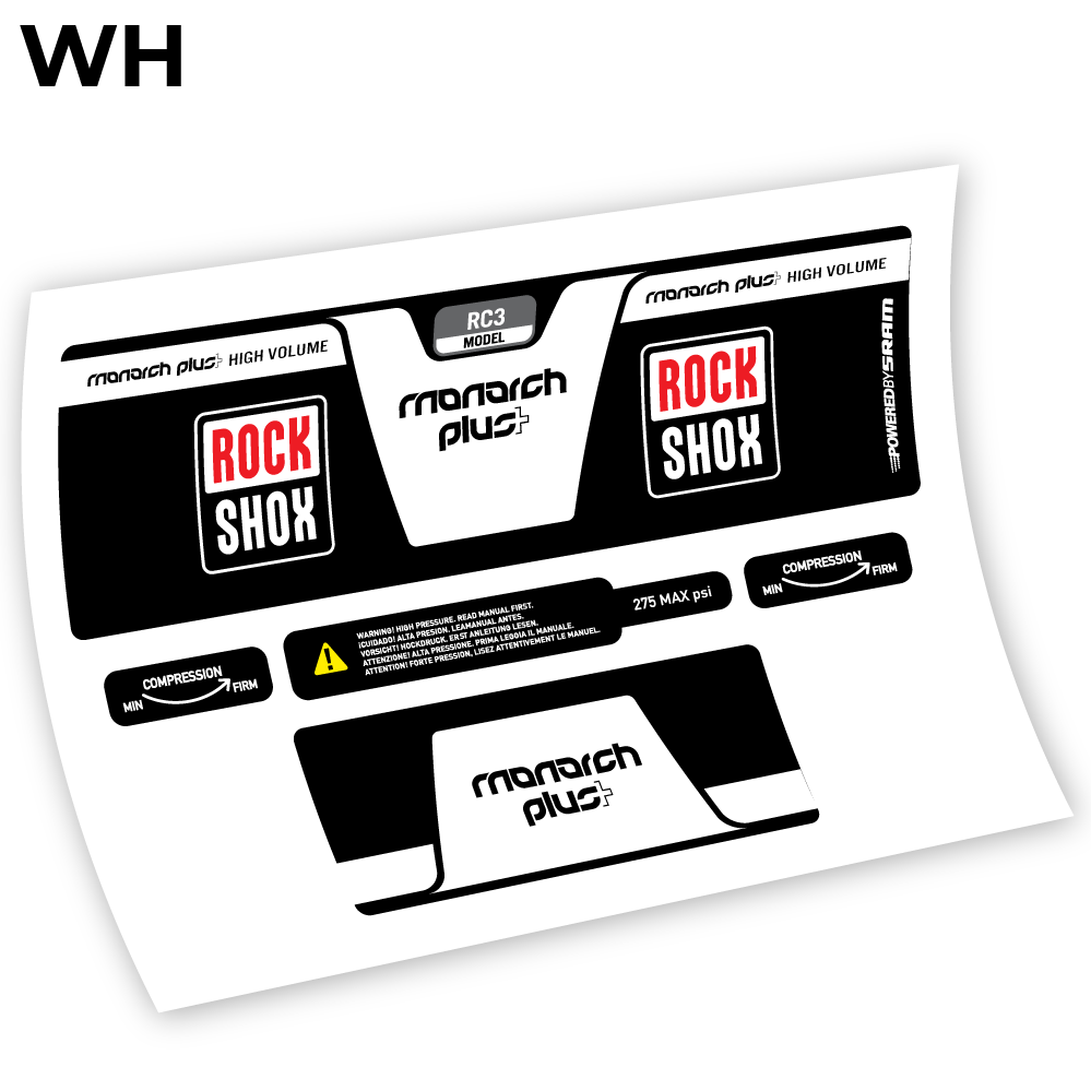 Aufkleber, Rock Shox Monarch Plus High Volume 2014, Rear Shox Sticker Vinyl