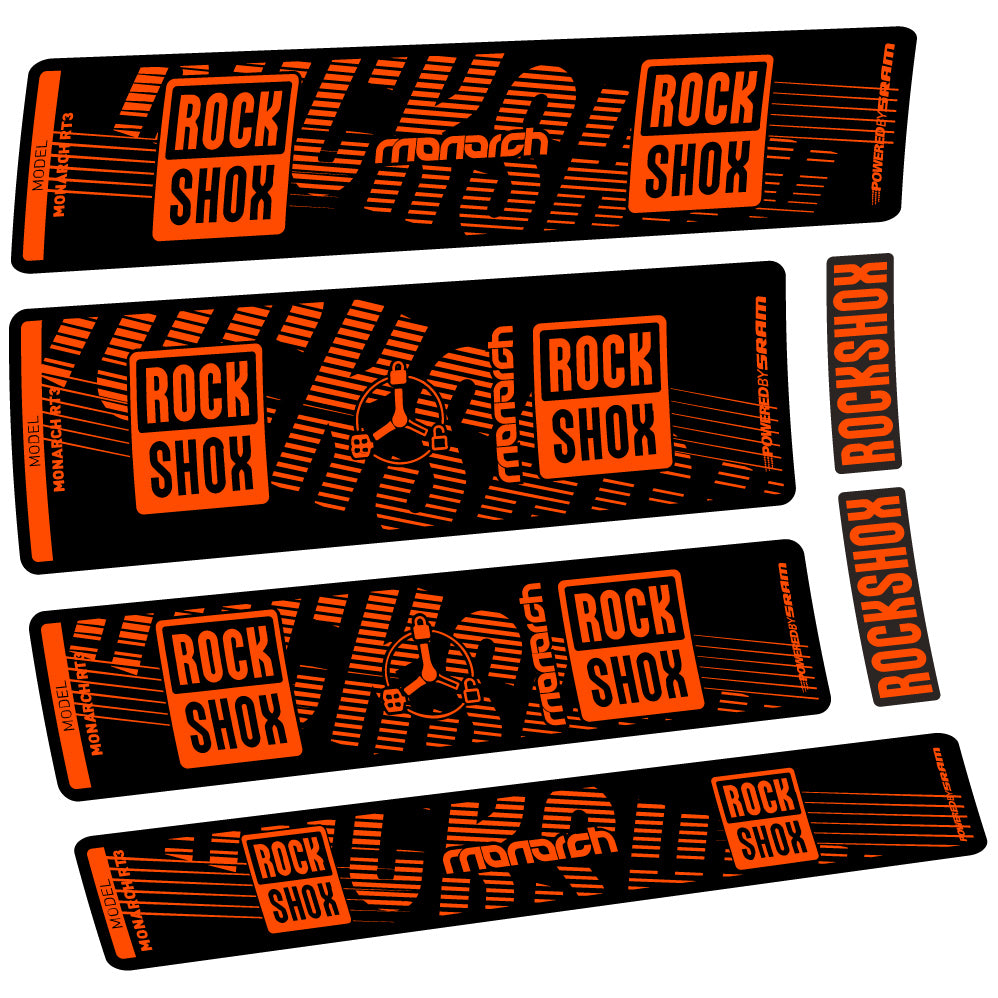 Aufkleber Rock Shox Monarch RT3 2022, Hinterraddämpfer, Vinyl-Aufkleber