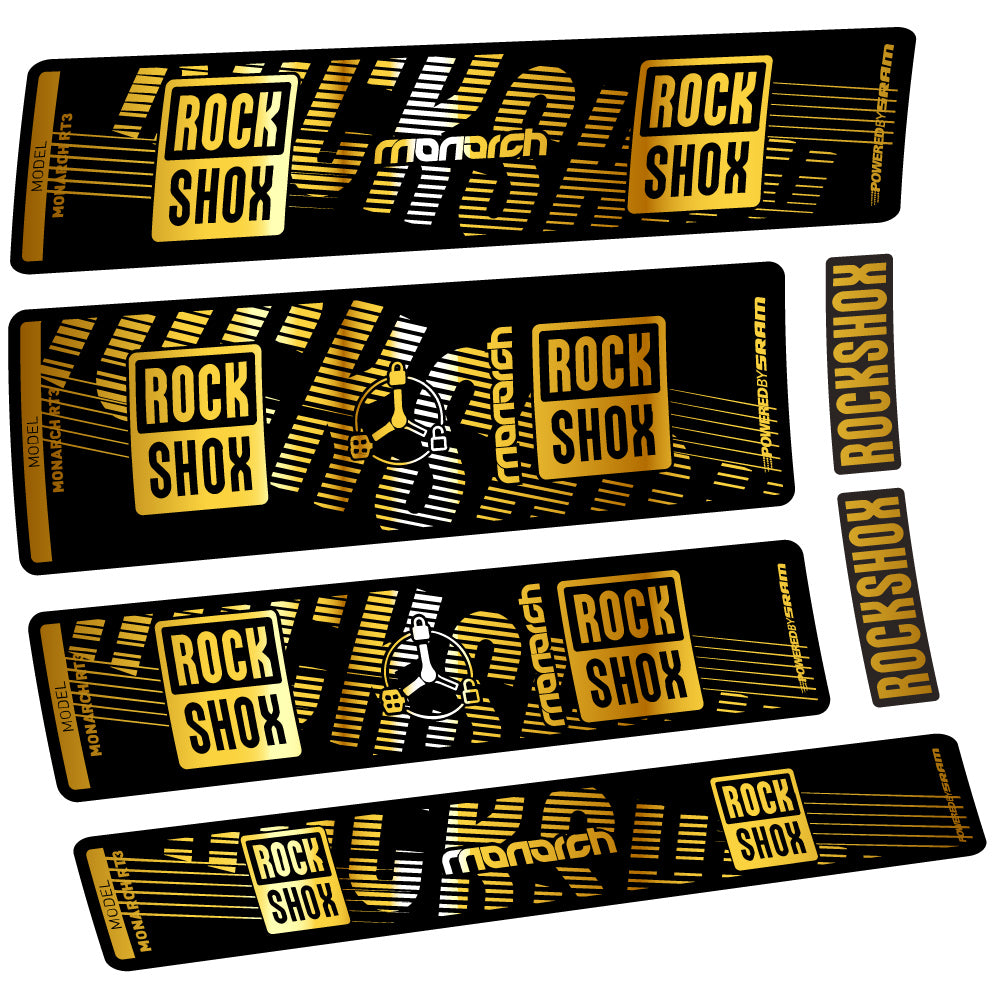 Aufkleber Rock Shox Monarch RT3 2022, Hinterraddämpfer, Vinyl-Aufkleber