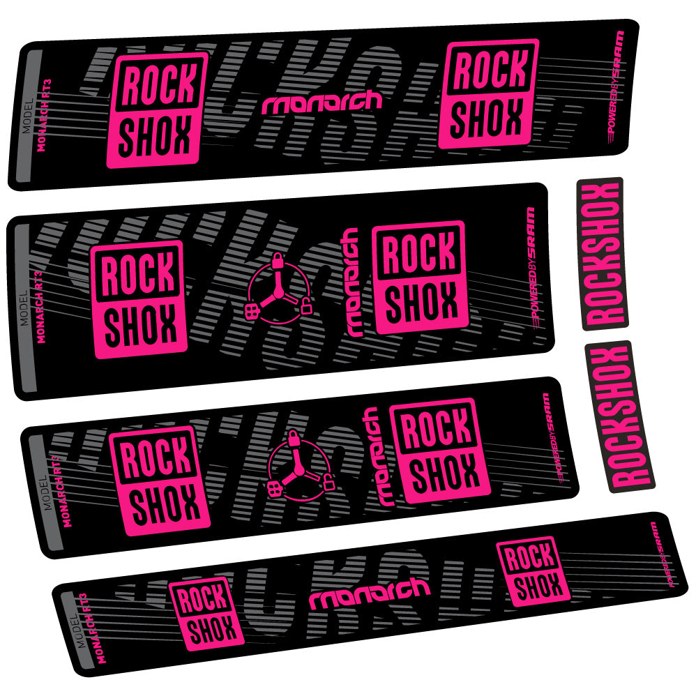 Aufkleber Rock Shox Monarch RT3 2022, Hinterraddämpfer, Vinyl-Aufkleber