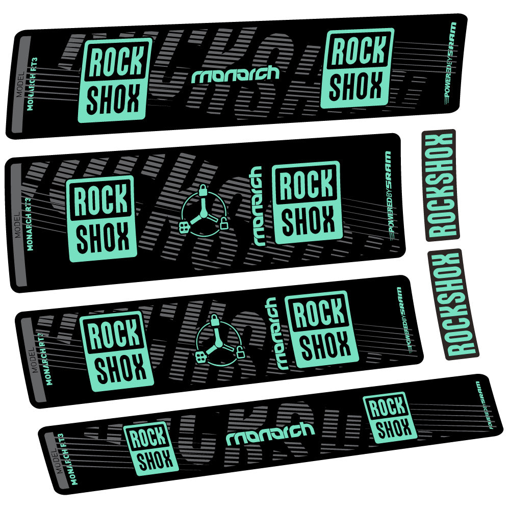Aufkleber Rock Shox Monarch RT3 2022, Hinterraddämpfer, Vinyl-Aufkleber