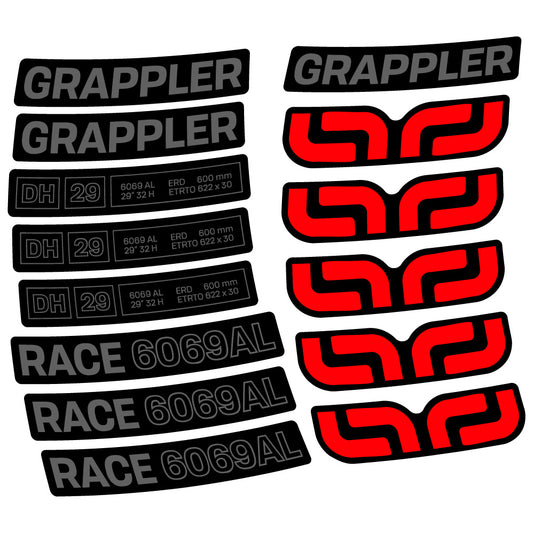 Aufkleber E-Thirteen Grappler Race Alloy Downhill, MTB-Rad 29, Fahrradaufkleber Vinyl