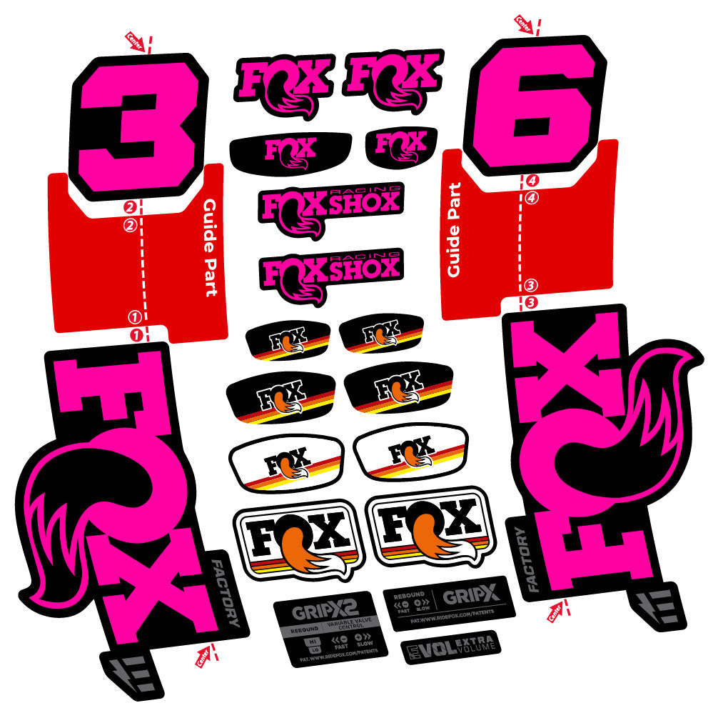 Aufkleber Fox 36 Factory E-Optimized, Gabel 29, Fahrradaufkleber Vinyl