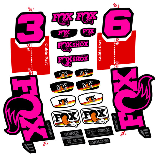Aufkleber Fox 36 Factory E-Optimized, Gabel 29, Fahrradaufkleber Vinyl