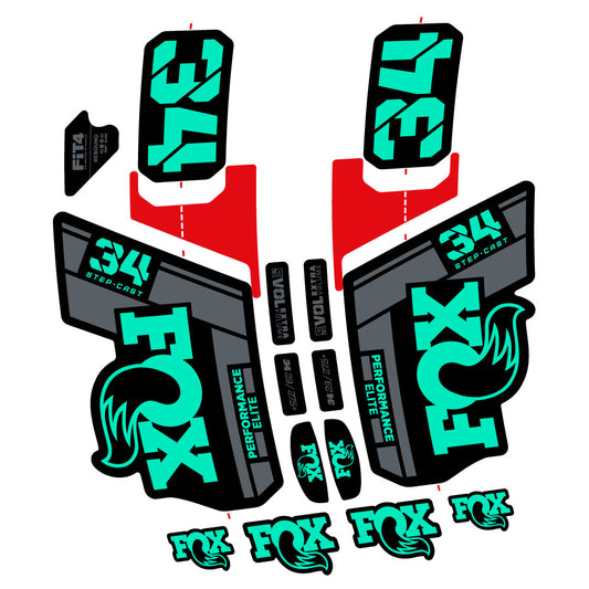 Decal Fox 34 SC Elite 2021, Fork 29, bike sticker vinyl