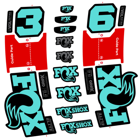 Aufkleber Fox 36 Performance Elite, Gabel 29, Fahrradaufkleber Vinyl