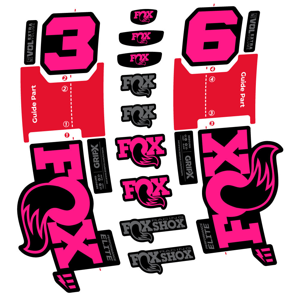 Aufkleber FOX 36 Performance Elite E-Optimized, Gabel 29, Fahrradaufkleber Vinyl