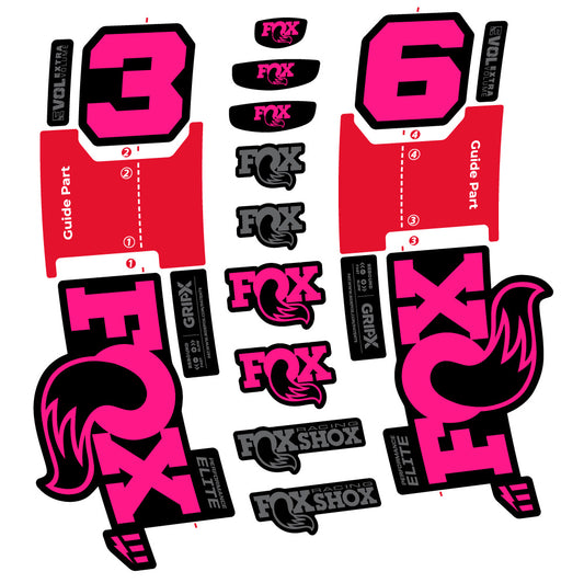 Aufkleber FOX 36 Performance Elite E-Optimized, Gabel 29, Fahrradaufkleber Vinyl