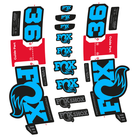 Aufkleber Fox 36 Performance E-Optimized, Gabel 29, Fahrradaufkleber Vinyl