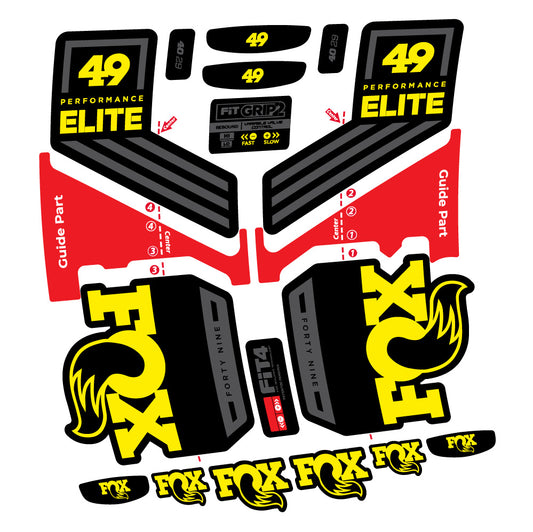 Aufkleber Fox 49 Performance Elite 2019, Gabel 29, Fahrradaufkleber Vinyl