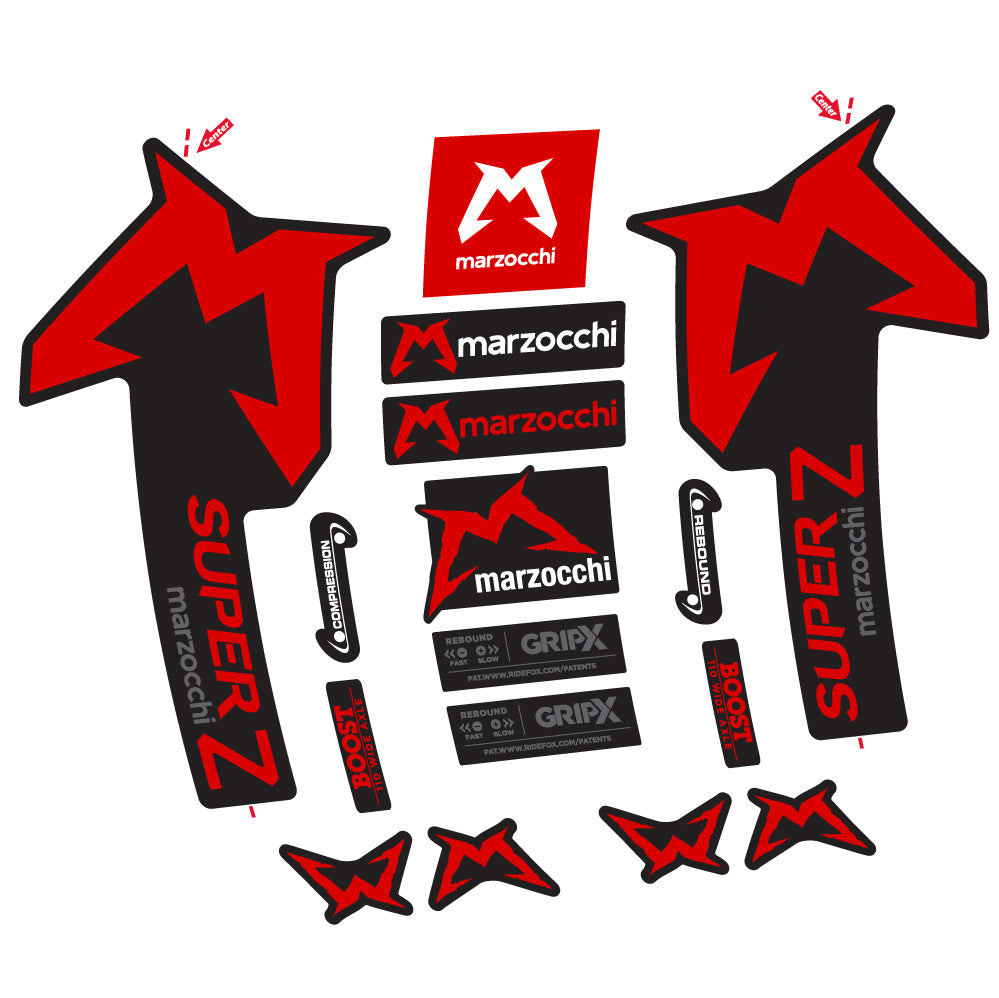 Aufkleber Marzocchi Super Z, Gabel 29, Fahrradaufkleber Vinyl