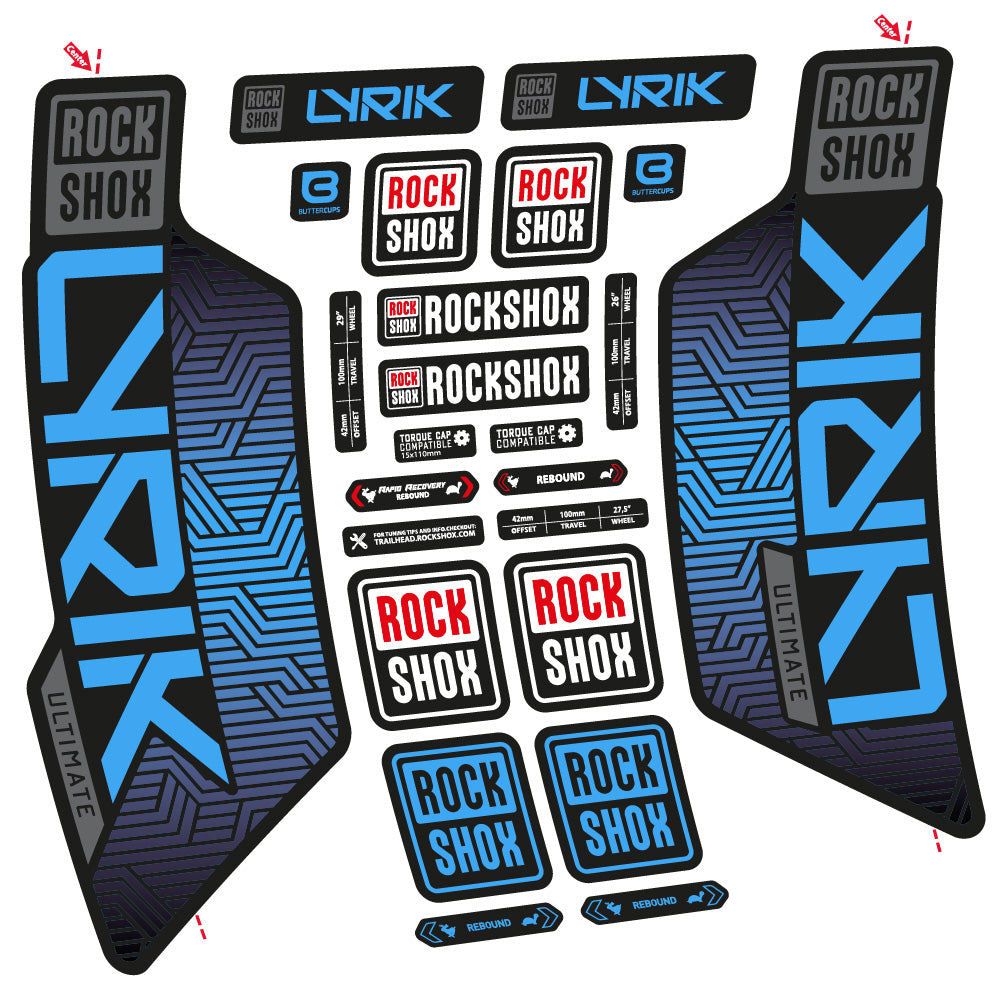 Decal RockShox Lyrik Ultimate Flight Attendant, Fork 29, bike sticker vinyl