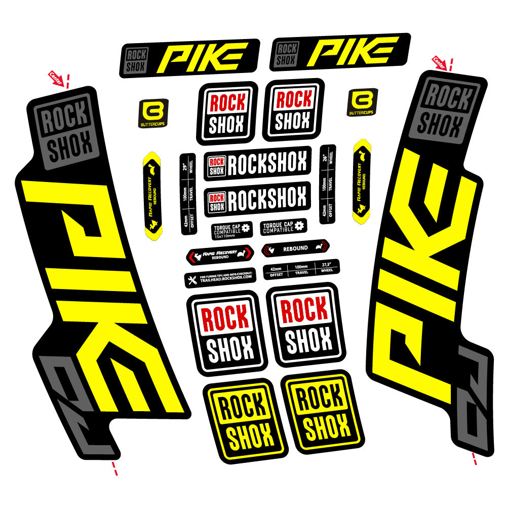 Aufkleber Rock Shox Pike DJ, Gabel 29, Fahrradaufkleber Vinyl