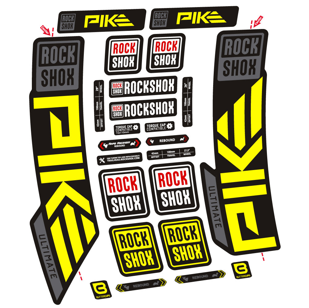 Aufkleber Rock Shox Pike Ultimate, Gabel 29, Fahrradaufkleber Vinyl