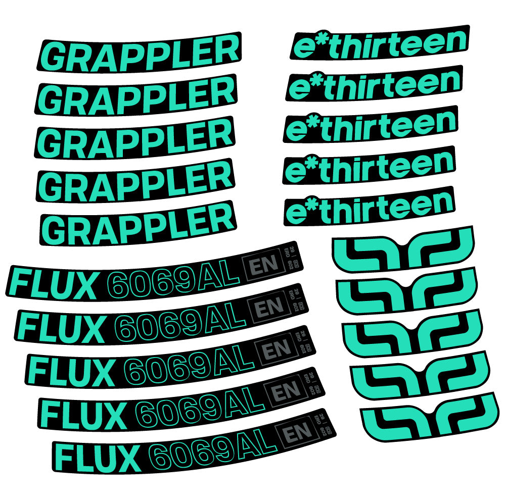 Aufkleber E-Thirteen Grappler Flux Alloy, MTB-Rad 29, Fahrradaufkleber Vinyl