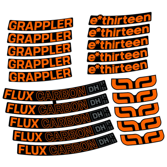 Aufkleber E-Thirteen Grappler Flux Carbon, MTB-Rad 29, Fahrradaufkleber Vinyl