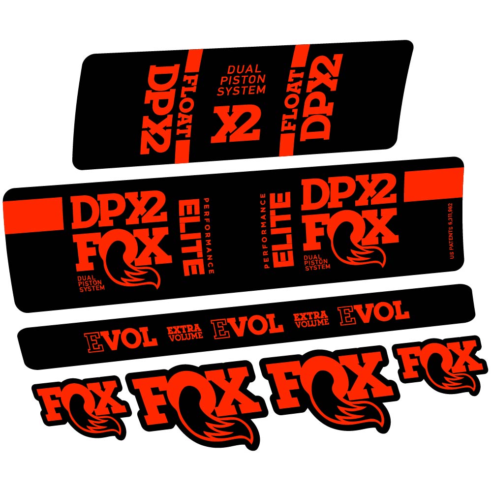 Decal Fox Elite DPX2 2019, Shock Absorber, bike sticker vinyl