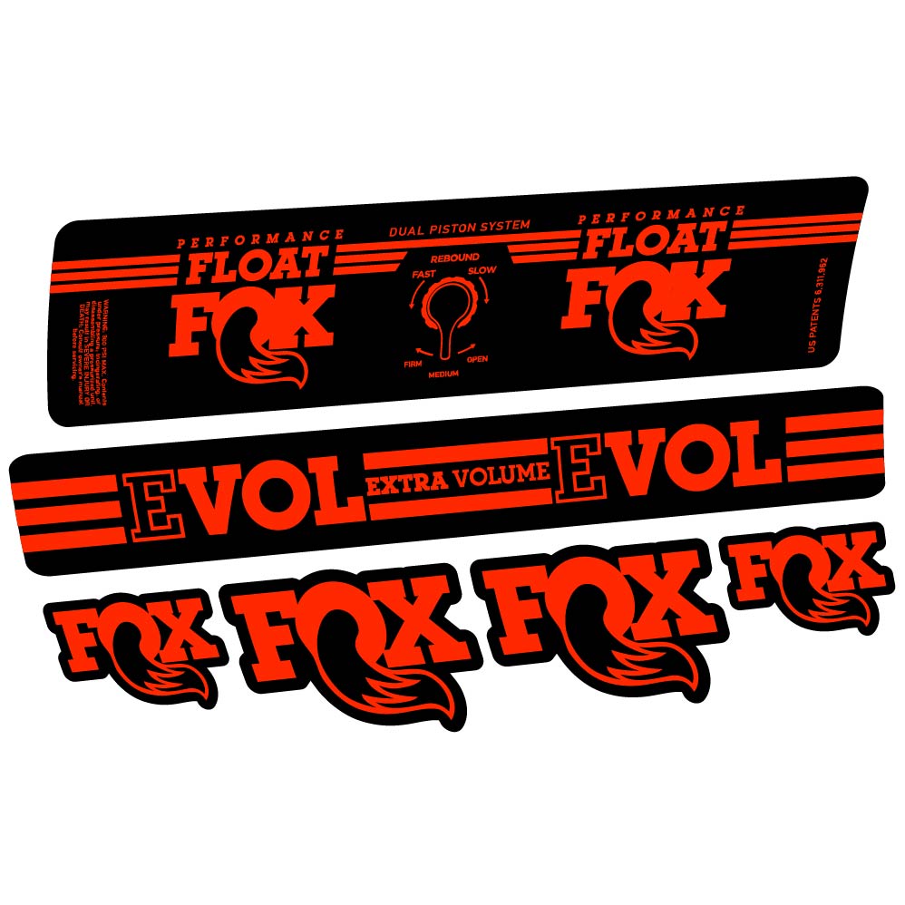 Aufkleber Fox Float DPS Performance 2016, Stoßdämpfer, Fahrradaufkleber Vinyl