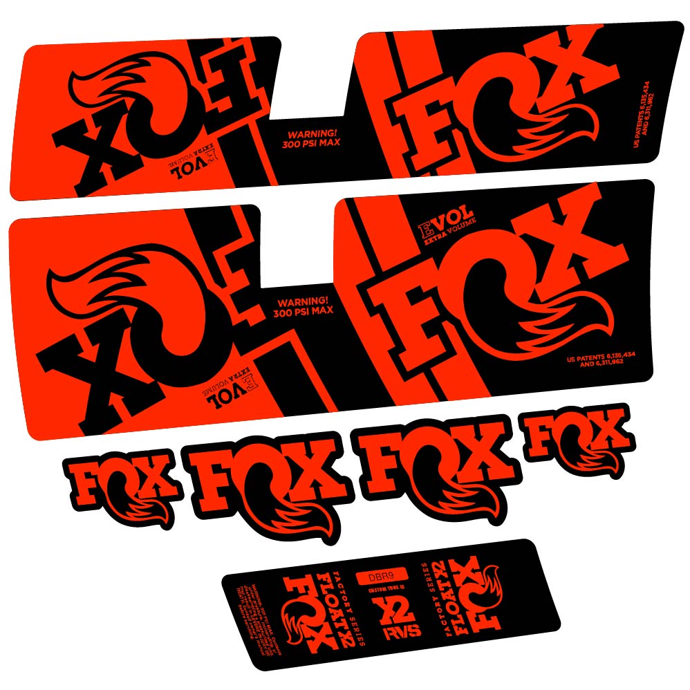 Decal Fox Float X2 Factory DBR9 2019, Shock Absorber, bike sticker vinyl