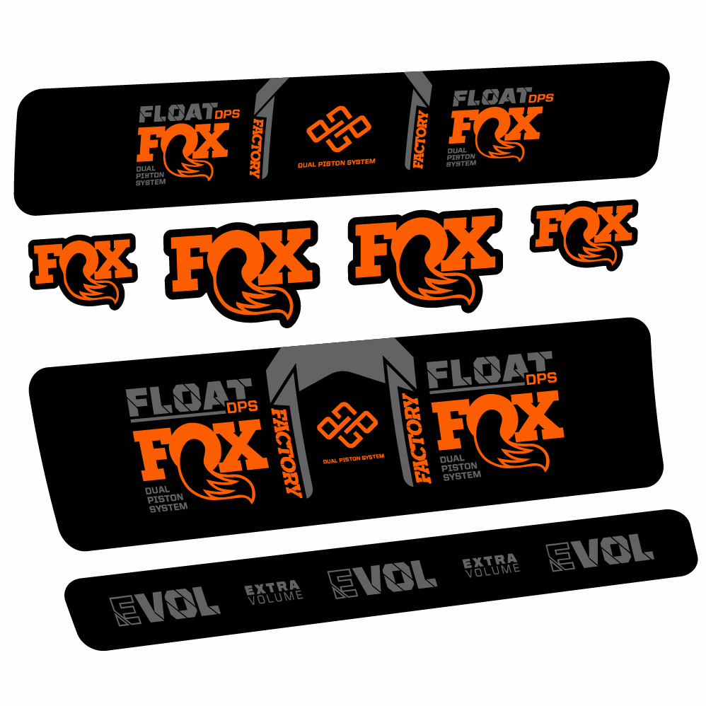 Aufkleber Fox Float Factory DPS, Stoßdämpfer, Fahrradaufkleber Vinyl