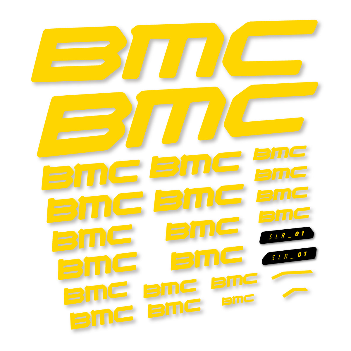 Stickers for BMC Teammachine SLR 01 2021–2025 frame, vinyl decals - Banana Yellow