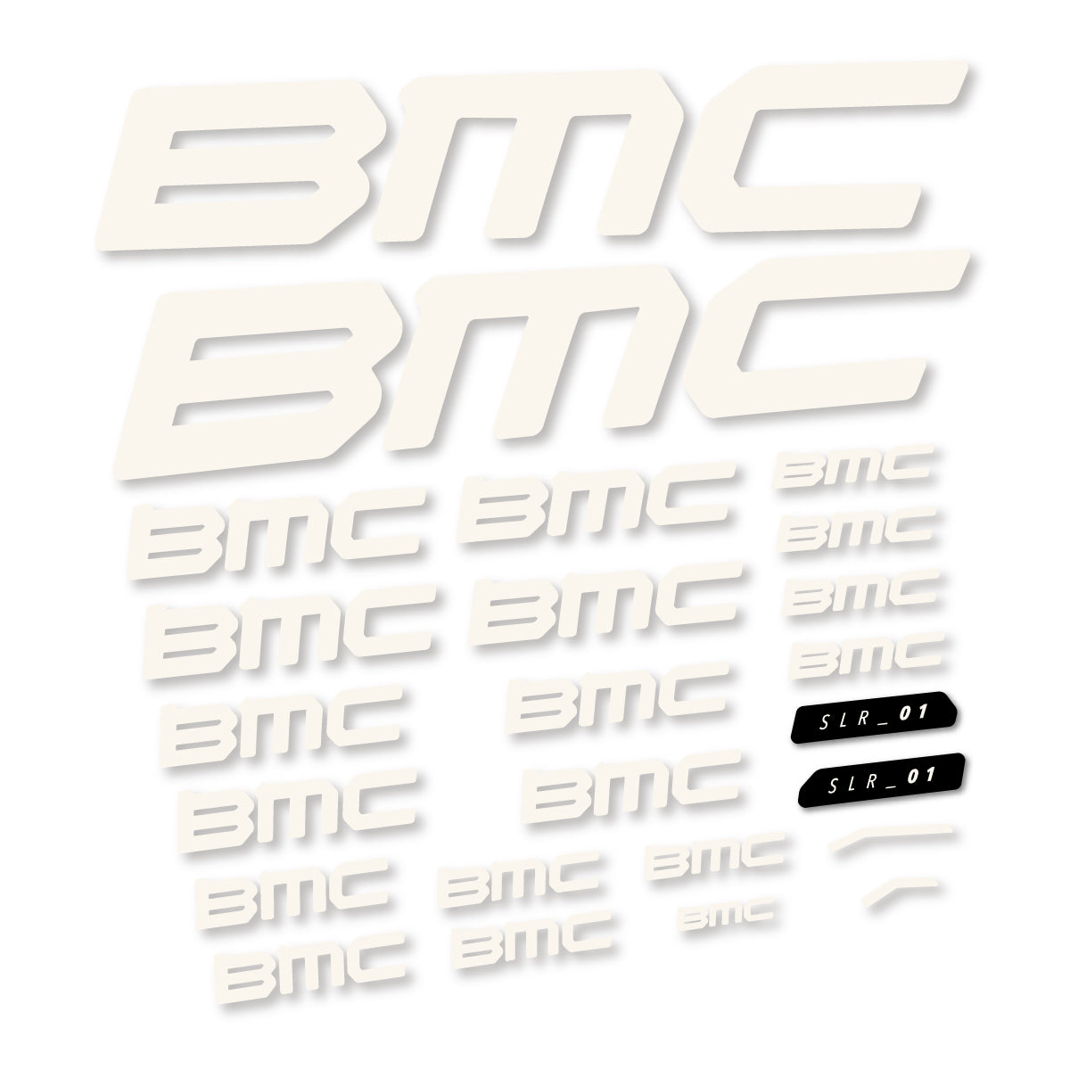 Stickers for BMC Teammachine SLR 01 2021–2025 frame, vinyl decals - Bone White