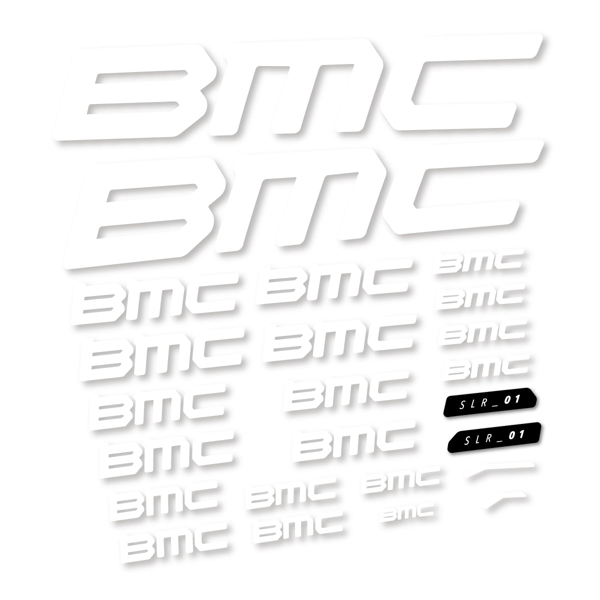 Stickers for BMC Teammachine SLR 01 2021–2025 frame, vinyl decals - White