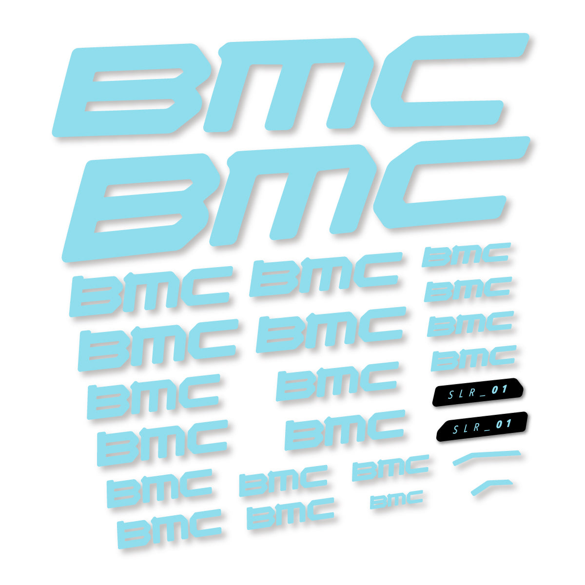 Stickers for BMC Teammachine SLR 01 2021–2025 frame, vinyl decals - Sky Blue