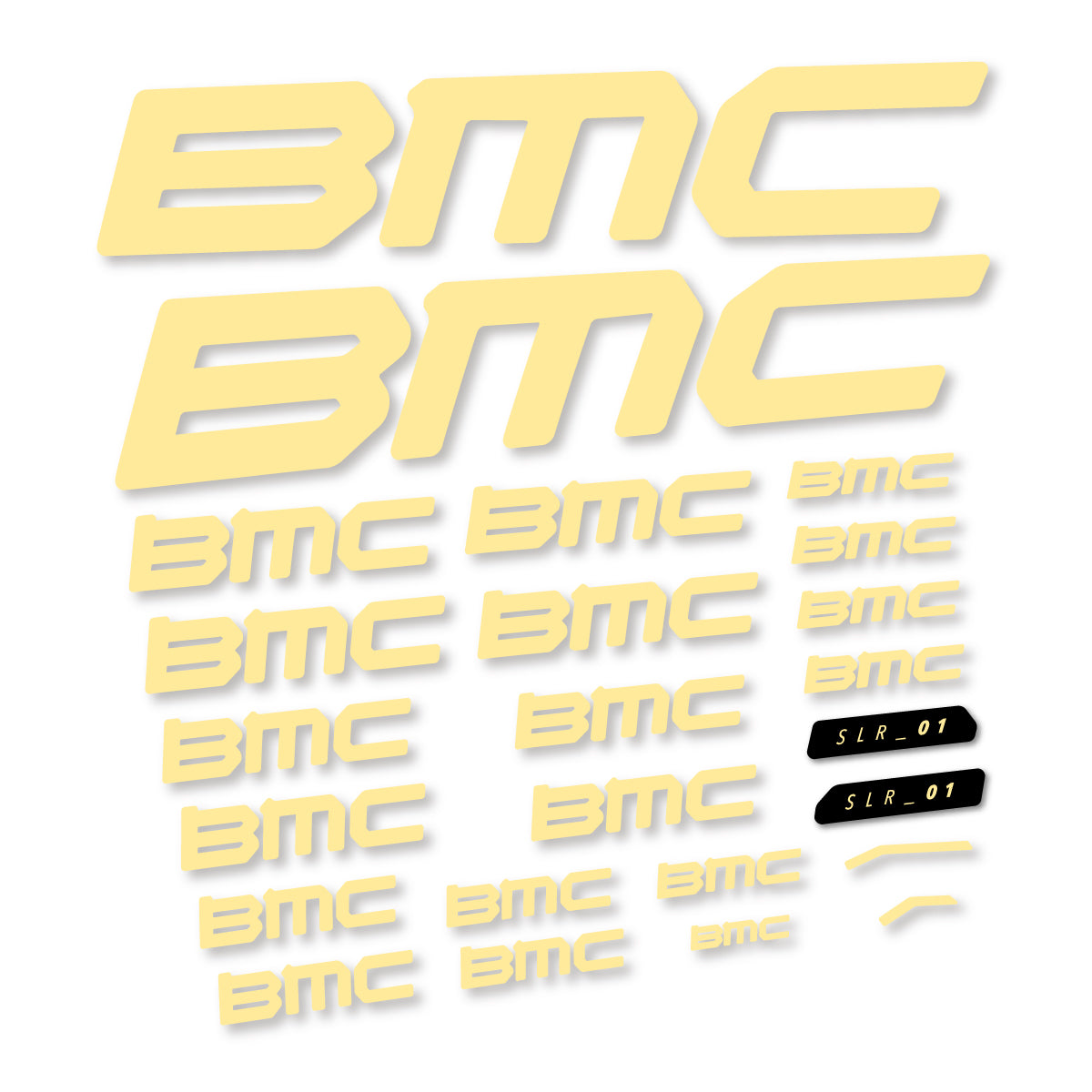 Stickers for BMC Teammachine SLR 01 2021–2025 frame, vinyl decals - Cream