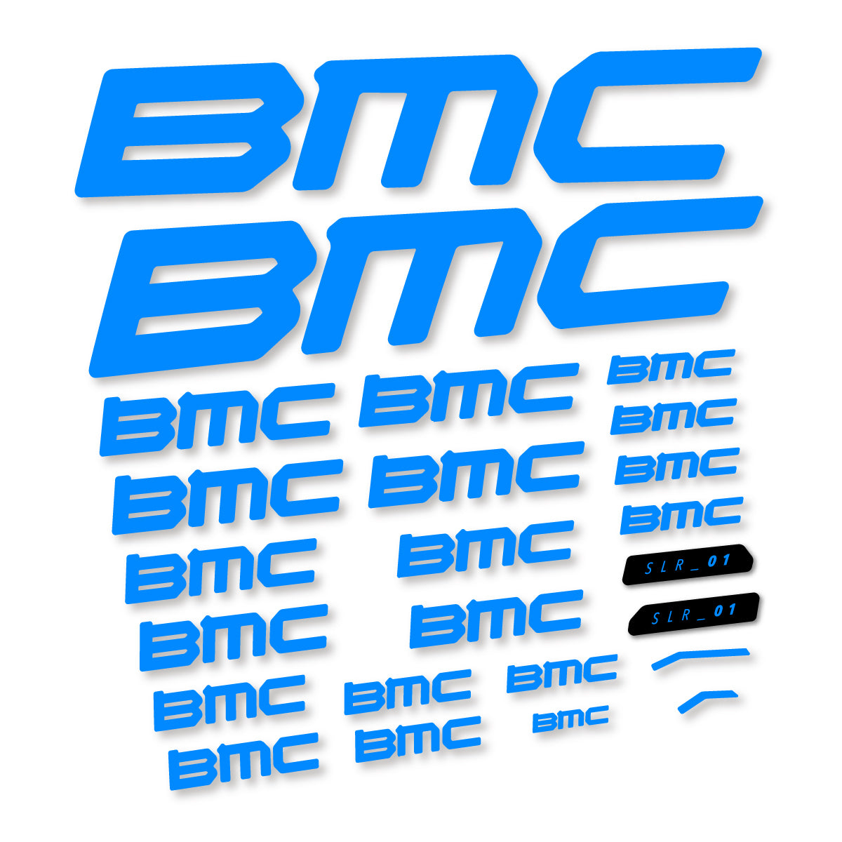 Stickers for BMC Teammachine SLR 01 2021–2025 frame, vinyl decals - Luminous Cyan
