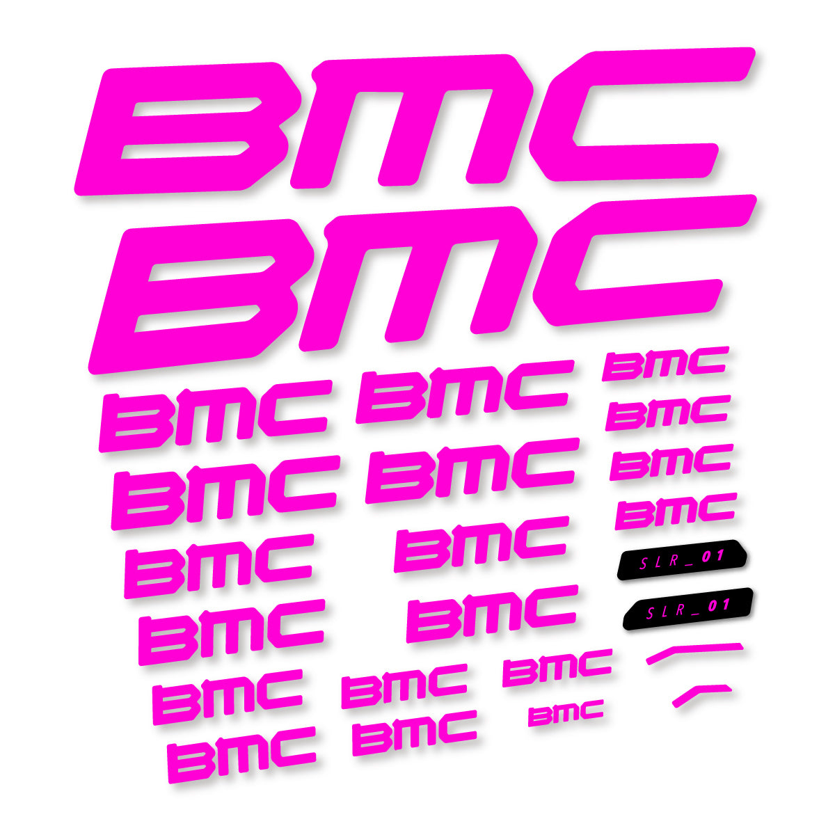 Stickers for BMC Teammachine SLR 01 2021–2025 frame, vinyl decals - Fuchsia Neon