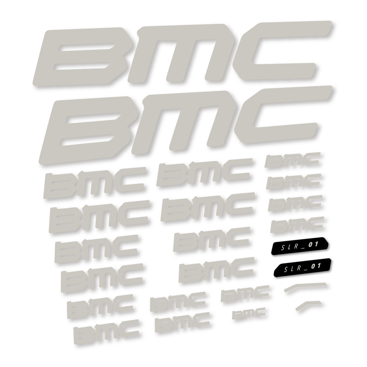 Stickers for BMC Teammachine SLR 01 2021–2025 frame, vinyl decals - Light Grey