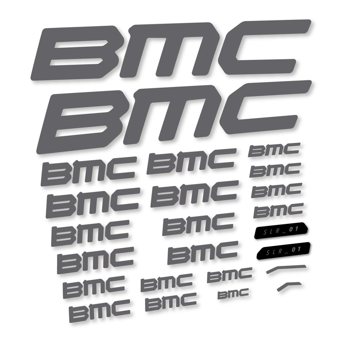 Stickers for BMC Teammachine SLR 01 2021–2025 frame, vinyl decals - Medium Grey