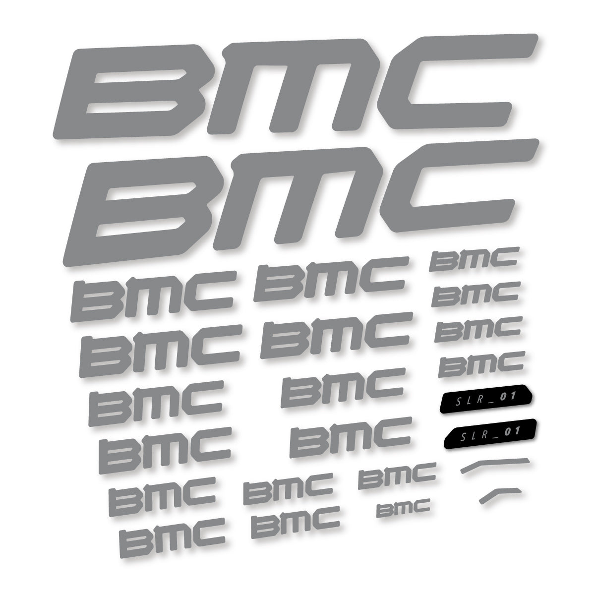 Stickers for BMC Teammachine SLR 01 2021–2025 frame, vinyl decals - Traffic Grey