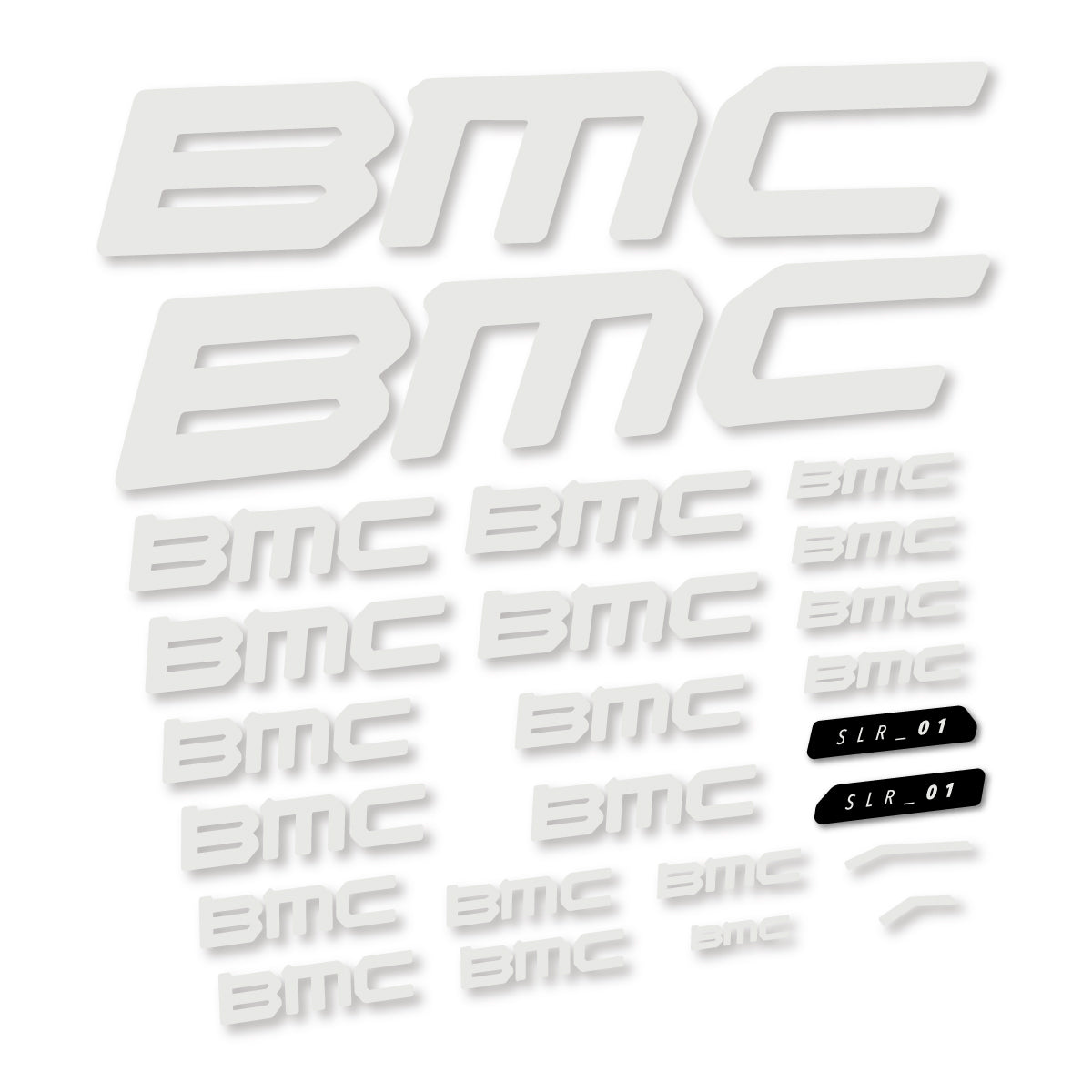 Stickers for BMC Teammachine SLR 01 2021–2025 frame, vinyl decals - Pearl Grey