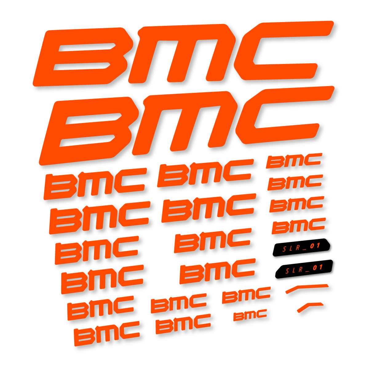 Stickers for BMC Teammachine SLR 01 2021–2025 frame, vinyl decals - Orange Neon