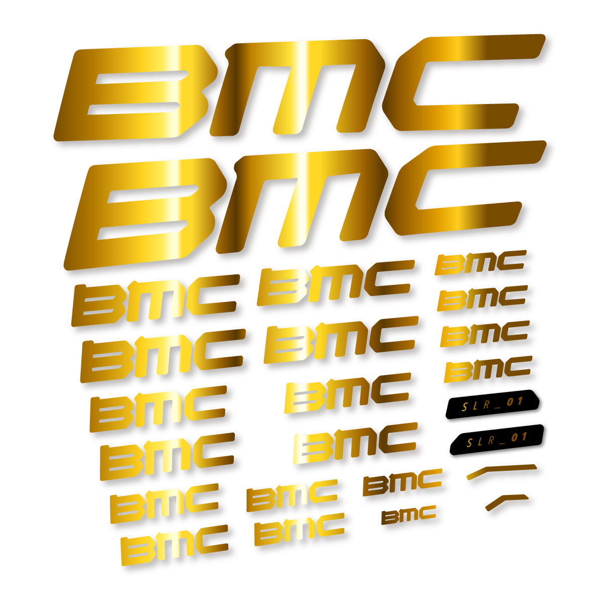 Stickers for BMC Teammachine SLR 01 2021–2025 frame, vinyl decals - Chrome Gold